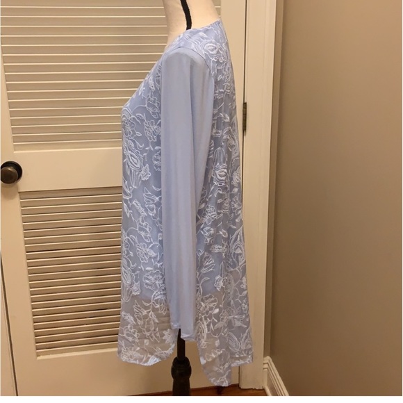 Soft Surroundings Adele Silk Tunic in Baby Blue, Size Medium - Picture 7 of 17